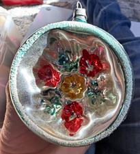 Vintage Poland Glass Reflector Christmas Ornament Large Indent MCM Polished picture
