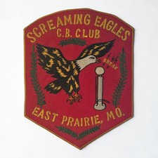 Vintage 1970s Screaming Eagles C.B. Club Large Back Patch East Prairie MO 8