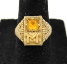VINTAGE SCARCE 1934 BUCK ROGERS COCOMALT INITIAL & BIRTHSTONE PREMIUM RING picture
