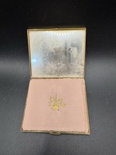 Vintage Pegari Paris Brass Powder Compact Mesh Sifter French Eiffel Tower picture