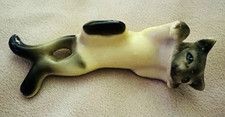 Porcelain Siamese Cat Figurine Lying Down Cat Animal Figurine picture