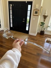 Antique Vintage Clear Glass Punch Ladle Single Side 17 1/2” picture