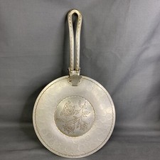 Vintage Hammercraft Hand Hammered Aluminum Silent Butler Tray With Flower Design picture