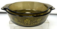 VTG Glasbake Yellow Daisy Smoked Jeanette Glass Baking Casserole Dishes 9