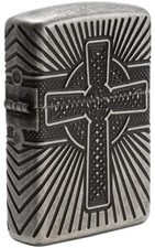 Zippo Windproof Armor Celtic Cross Lighter, All Sides Engraved, 29667 New In Box picture