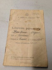 WW2 Italian Army  Military Booklet/ID w/ Handwritten Entries/Stamps picture
