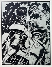 Original Comic Art Pinup Page Night Mutant Fully Inked Published Character picture