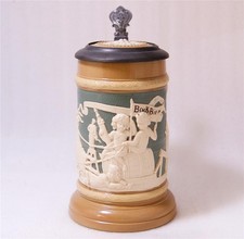 Antique Mettlach Villeroy/Boch Beer Stein #783 Bock Beer Procession c.1903 picture