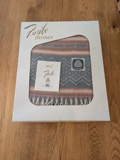 Vintage FARIBO MESA 100% Virgin Wool Throw Blanket 50x60 Fringed NOS Box USA picture