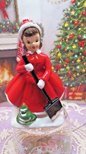 Vtg Lefton Napco ERA Christmas Shopper Girl W Snow Shovel Christmas Tree Base picture