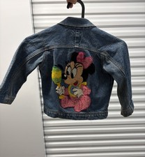 VTG 1970s Lee Denim Disney Minnie Mouse Chainstitched Trucker Jacket Size 3T picture