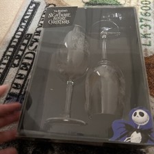 RARE NECA NIGHTMARE BEFORE CHRISTMAS WINE GLASS SET 2003 10TH ANNIVERSARY picture