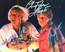 Michael J. Fox, Christopher Lloyd Signed 8x10 Authentic Original Autograph + COA picture