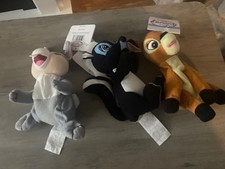 The Disney Store Mini Bean Bag Plush Bambi Thumper Flower set of 3  picture