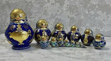 Vintage Russian Matryoshka with a Samovar 15pcs. Nesting Dolls Handmade picture