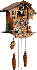 Cuckoo Clock, Black Forest Wooden Cuckoo Clock with Dancing Figures picture