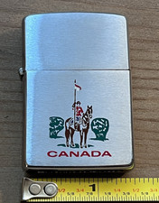 Vintage Zippo Canada ROYAL CANADIAN MOUNTED POLICE RCMP Mountie Chrome Lighter picture