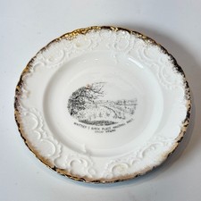 John Whittier - HAVERHILL MA Massachusetts Antique Souvenir China Dish TRINKET picture
