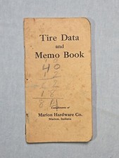 Tire Data & Memo Book 1926-27 Marion Hardware Indiana Antique picture