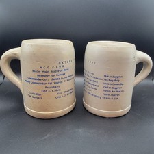 Set of 2 Vtg 1962 Rhein Main AFB NCO Club Oktoberfest Stoneware Steins Mug picture