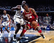 Hakeem Olajuwon, Mario Elie, Clyde Drexler, For th Magic 4x6 Picture Celebrity picture