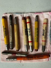 Vintage Advertising Bullet Pencil Lot (9 Pencils) - Iowa Midwest picture