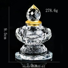 3.7inch Buddhism Zen Lotus Sarira Pagoda Bodhi Crystal Faceted Prism Urn picture