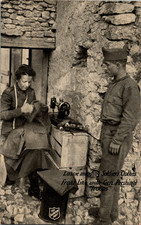 1919 WWI Salvation Army Lassie Mending Pershing Troops Military Postcard picture