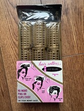 Vintage Hair Rollers Golden Girl Set Of 8 Large Rollers Made In Hollywood picture