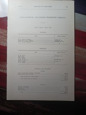 ~1906 Rare Report of SALLADASBURG TELEPHONE COMPANY Linden Larryville PA picture