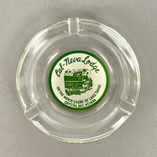 Vintage CAL-NEVA LODGE & CASINO Lake Tahoe Dice Playing Card GLASS ASHTRAY 1950s picture