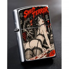 ZIPPO Anime Horror Comics Japan Girl Vintage Style Lighter: fine art design picture