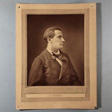 ANTIQUE PHOTO c. 1880 François Coppée Nadar Photoglyptie Goupil & Cie 27x35 cm picture