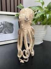 Unique 10 inch Octopus Carved Wooden Statue Carving Carved Octopus Skull picture