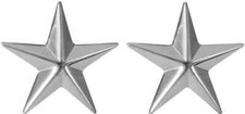 Silver Polished Brigadier O-7 General Stars US Army Rank Insignia Pin Set picture