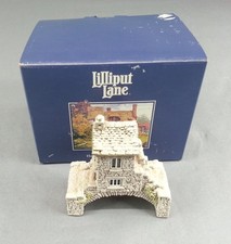 1995 Vintage Lilliput Lane Miniature Bridge House In Winter With Box picture