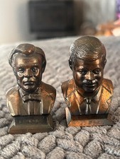 President Mini Bust Abraham Lincoln & J.F.K Cast Metal Bronze Copper  2.5