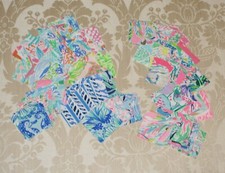Preppy Lilly Pulitzer Fabric Small Quilt Squares 3x3 Lot 114pc Pink Blue Cotton picture