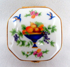 Haviland Limoges France Porcelain Hinged Top Trinket Box 
