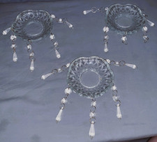 Group of 3  Clear Glass  Bobeche  with  Prisms picture