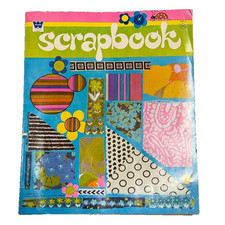 Vintage Scrapbook NOS Unused Craft Album Whitman 1970s Mod Graphic Cover picture