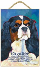 Cavalier King Charles Traits & Characteristics Sign 7.5 x 10 Black picture