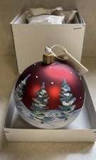 New 2008 Christina's World Glass Hand painted Christmas Trees Winter Ornament  picture