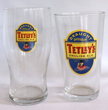 Tetley's  English Ale 16 ounce pint, 20 ounce tulip pint glasses, set of 2 picture