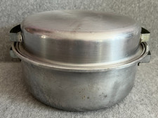 Vintage Mirro Roasting Pan 5548 M With Lid, Heavy Aluminum 9.25
