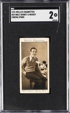 1931 WILLS'S CIGARETTES CINEMA STARS #24 WALT DISNEY & MICKEY SGC 2 picture