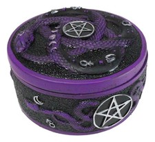Wicca Occultic Alchemist Snake Serpent With Pentagram Small Trinket Box 4