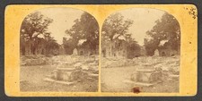 b428, W Woodward Stereoview, #129, Kirkstall Abbey from the Hospitium, UK, 1860s picture