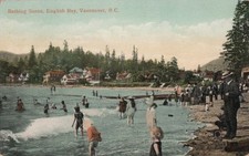 Postcard Bathing Scene English Bay Vancouver BC Canada  picture