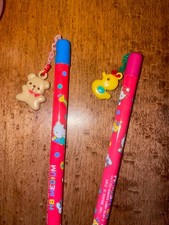 Vintage Sanrio Hello Kitty Rare Dangler Charm Pencil Lot of 2 1987 picture
